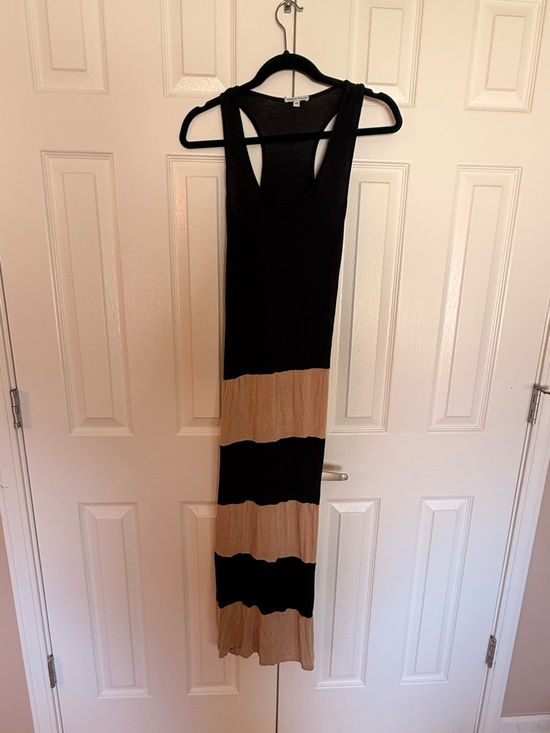 Velvet Torch Dresses & Skirts - Velvet Torch Black and Tan Striped Racerback Maxi Dress
